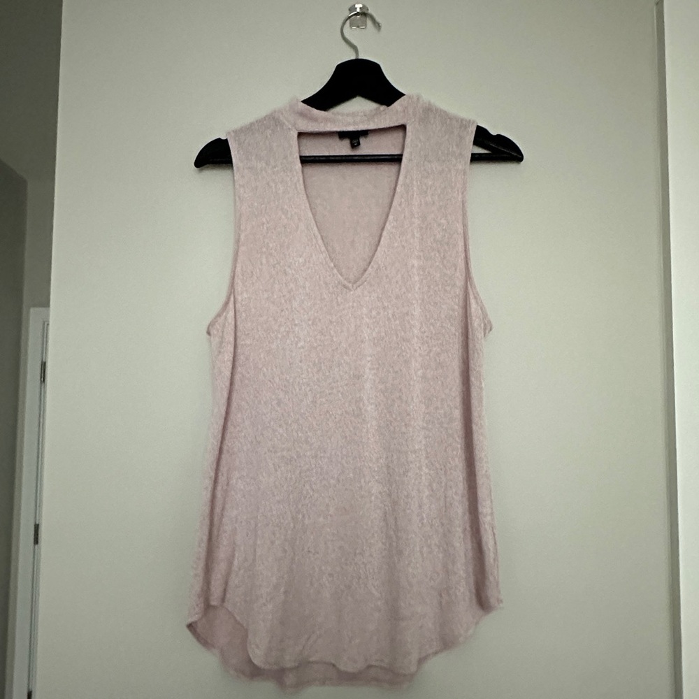 Express Light Pink V-Neck Tank Top